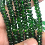 Chrome diopside 5mm Roundel Beads- Very Good Quality in 40 cm Length - Chrome Diopside Beads-Rare Available ,origin Russia- Chrome Roundel