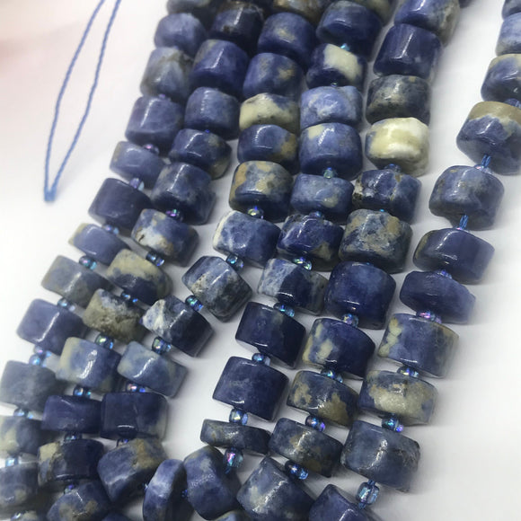 Sodalite 10MM  heishi Beads,  AA Quality, Gemstone beads .length 15.5”