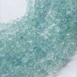 Blue Aquamarine Faceted Drops Briolettes 4X8mm - length 8 inches. Aquamarine drop shape