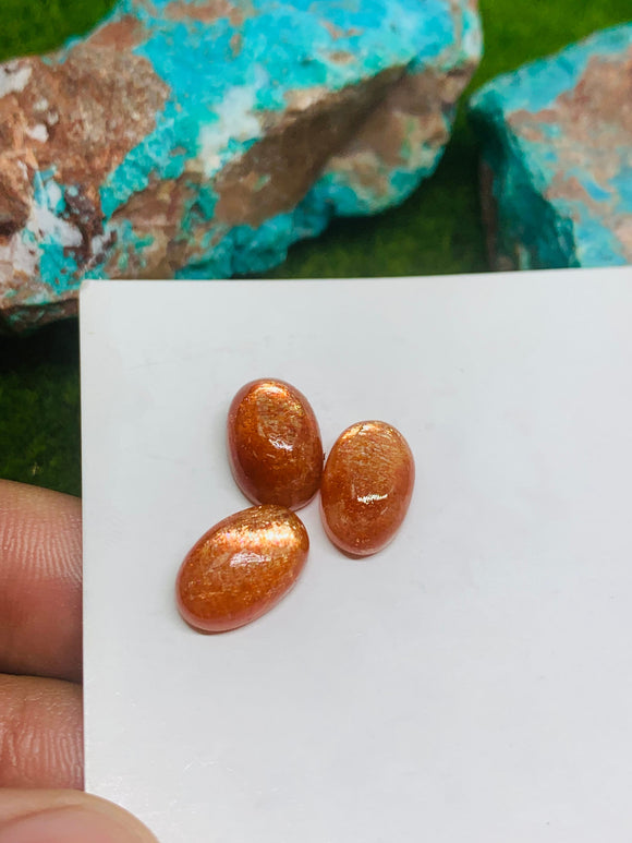 Sunstone Cabs 6X10mm -Pack of 5 Pieces -AAA Quality cabs- Sunstone Oval Cabochon -Natural Sunstone Cabs