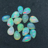 Ethiopian Opal Pear 8X5mm  size Cabs Pack of 4 Pieces -Code EO#11- AAA Quality (AAA Grade) Opal Cabochon - Ethiopian Opal Pear Cabochon