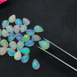 Ethiopian Opal Pear 5x7 mm  size Cabs Pack of 6 Pieces -Code EO#9- AAA Quality (AAA Grade) Opal Cabochon - Ethiopian Opal Pear Cabochon