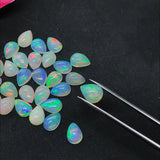 Ethiopian Opal Pear 9X7 mm size Cabs Pack of 2 Pieces -Code EO#9- AAA Quality (AAA Grade) Opal Cabochon - Ethiopian Opal Pear Cabochon