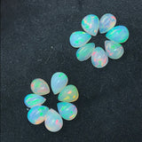 Ethiopian Opal Pear 9X7 mm size Cabs Pack of 2 Pieces -Code EO#9- AAA Quality (AAA Grade) Opal Cabochon - Ethiopian Opal Pear Cabochon