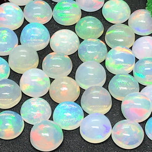 9MM Ethiopian Opal Round Pack 5 Pcs- AAAA Quality (4A Grade) Opal Cabochon - Ethiopian Opal Round Cabochon