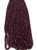 Dyed Ruby faceted Beads 3mm - Length 16 inch - Ruby faceted roundel