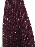 Dyed Ruby faceted Beads 3mm - Length 16 inch - Ruby faceted roundel