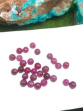 Natural Ruby Cabochon 4mm Size -Pack of 4 Pieces - AA Quality- Origin Tanzania- Ruby Round Cabs- Natural Ruby Stones