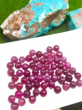 Natural Ruby 4MM Cabochon -Pack of 6 Pieces - AAA Quality-  Origin Tanzania- Ruby Round Cabs- Natural Ruby Stones