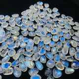 Moonstone Rose Cut Cabs size 9-10X11-12MM Code #2-(Pack of 6 Pieces)- Moonstone Faceted Polki - Blue Flash Natural Moonstone Cabochon