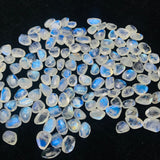 Moonstone Rose Cut size 8-9X10-11MM Code #1-(Pack of 5 Pieces)- Moonstone Faceted Polki Blue Flash Natural Moonstone Cabochon -Origin India