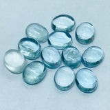 Aquamarine 10X8 MM Oval cabs ,Blue Aquamarine cabochon ,Pack of 2 Pieces AAA Quality cabs, Blue Aquamarine