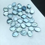 Aquamarine 9X7MM Oval cabs ,Blue Aquamarine cabochon ,Pack of 4 Pieces AAA Quality cabs, Blue Aquamarine