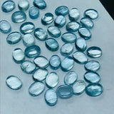 Aquamarine 6X4MM Oval cabs ,Blue Aquamarine cabochon ,Pack of 6 Pieces AAA Quality cabs, Blue Aquamarine