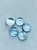 Aquamarine 5MM Round Cabs- Aquamarine cabochon Pack of 5 Pcs Good Quality cabs- Blue Aquamarine