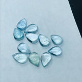 Aquamarine Pear 7X10 MM Cabs, Aquamarine cabochon Pack of 4 Pcs Good Quality cabs- Blue Aquamarine