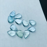 Aquamarine Pear 6X8 MM Cabs, Aquamarine cabochon Pack of 4 Pcs Good Quality cabs- Blue Aquamarine