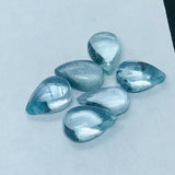 Aquamarine Pear 7X10 MM Cabs, Aquamarine cabochon Pack of 4 Pcs Good Quality cabs- Blue Aquamarine