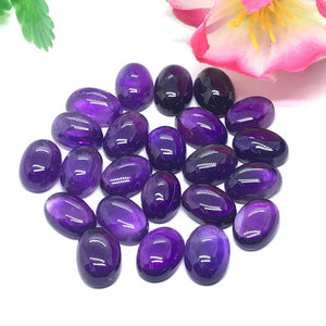 Amethyst Oval 9X11MM Cabs , Pack of 4 Pcs- African Amethyst Cabs , Loose stone , Gemstone cabochon. Purple Amethyst