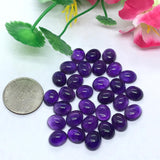 Amethyst Oval 8X10MM Cabs , Pack of 4 Pcs- African Amethyst Cabs , Loose stone , Gemstone cabochon. Purple Amethyst