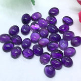 Amethyst Oval 6X8MM Cabs , Pack of 6 Pcs- African Amethyst Cabs , Loose stone , Gemstone cabochon. Purple Amethyst