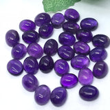 Amethyst Oval 8X10 MM Cabs , Pack of 6 Pcs- African Amethyst Cabs , Loose stone , Gemstone cabochon. Purple Amethyst