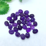 Amethyst Oval 8X10 MM Cabs , Pack of 6 Pcs- African Amethyst Cabs , Loose stone , Gemstone cabochon. Purple Amethyst