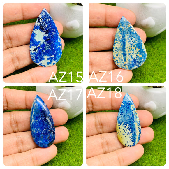 Azurite Matrix Cabochon Code #AZ15-AZ18- Natural Azurite Cabs- Azurite Matrix Cabochons- Azurite Pendant Stone