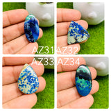 Azurite Matrix Cabochon Code #AZ31-AZ34 - Natural Azurite Cabs- Azurite Matrix Cabochons- Azurite Pendant Stone