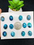 Chrysocolla Cabochon 12x16mm Size - Pack of 2 Pcs - AAA Quality - Natural chrysocolla cabs - Chrysocolla Oval Cabochon