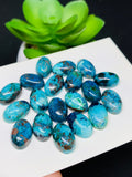 Chrysocolla Cabochon 8X12 mm Size - Pack of 2 Pcs - AAA Quality - Natural Chrysocolla cabs - Chrysocolla Oval Cabochon