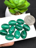 Malachite Cabochon 13x18mm Size - Pack of 2 Pcs - AAA Quality - Malachite Oval cabochons - Malachite Cabs