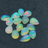 Ethiopian Opal Pear 8X5mm size Cabs Pack of 4 Pieces -Code EO#11- AAA Quality (AAA Grade) Opal Cabochon - Ethiopian Opal Pear Cabochon