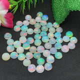 7MM Ethiopian Opal Round Pack 2Pcs- AAAA Quality (4A Grade) Opal Cabochon - Ethiopian Opal Round Cabochon