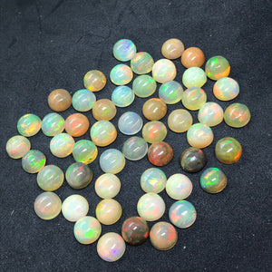 8MM Ethiopian Opal Round Pack 2Pcs- AA Quality (2A Grade) Opal Cabochon - Ethiopian Opal Round Cabochon