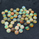 8MM Ethiopian Opal Round Pack 2Pcs- AA Quality (2A Grade) Opal Cabochon - Ethiopian Opal Round Cabochon