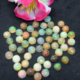 8MM Ethiopian Opal Round Pack 2Pcs- AA Quality (2A Grade) Opal Cabochon - Ethiopian Opal Round Cabochon