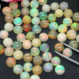 7MM Ethiopian Opal Round Pack 4Pcs- AA Quality (2A Grade) Opal Cabochon - Ethiopian Opal Round Cabochon