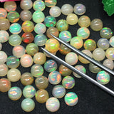 7MM Ethiopian Opal Round Pack 4Pcs- AA Quality (2A Grade) Opal Cabochon - Ethiopian Opal Round Cabochon