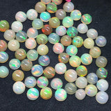 7MM Ethiopian Opal Round Pack 4Pcs- AA Quality (2A Grade) Opal Cabochon - Ethiopian Opal Round Cabochon