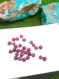 Natural Ruby Cabochon 5mm Size -Pack of 4 Pieces - AAA Quality-  Origin Tanzania- Ruby Round Cabs- Natural Ruby Stones