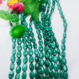 8X10 MM Malachite Oval Beads , Length of strand 40 cm - Top Quality , Natural Malachite Beads- Dark Green Color