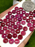Garnet Rose Cut 8 mm Size - Pack of 6 Pcs Garnet Faceted Polki - AAA Quality- Best for Jewelry making- One Side Cutting