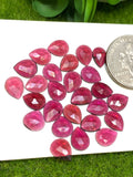 Garnet Rose Cut 7x9 mm Size - Pack of 6 Pcs  Garnet Faceted Polki -  AAA Quality- Best for Jewelry making- One Side Cuttingx9