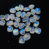 Moonstone Rose Cut-  size 11-12X13-14MM Code #4-(Pack of 4 Pieces)- Moonstone Faceted Polki Cabs- Blue Flash Natural Moonstone Cabochon