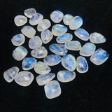 Moonstone Rose Cut-  size 11-12X13-14MM Code #4-(Pack of 4 Pieces)- Moonstone Faceted Polki Cabs- Blue Flash Natural Moonstone Cabochon