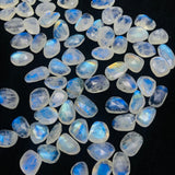 Moonstone Rose Cut  size 10-11X12-13MM Code #3-(Pack of 2 Pieces)- Moonstone faceted Polki- Blue Flash Natural Moonstone Cabochon