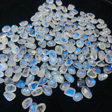 Moonstone Rose Cut Cabs size 9-10X11-12MM Code #2-(Pack of 6 Pieces)- Moonstone Faceted Polki - Blue Flash Natural Moonstone Cabochon