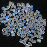 Moonstone Rose Cut size 8-9X10-11MM Code #1-(Pack of 5 Pieces)- Moonstone Faceted Polki Blue Flash Natural Moonstone Cabochon -Origin India