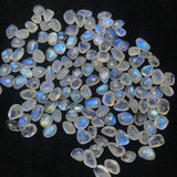 Moonstone Rose Cut size 8-9X10-11MM Code #1-(Pack of 5 Pieces)- Moonstone Faceted Polki Blue Flash Natural Moonstone Cabochon -Origin India